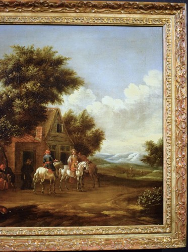 Paintings & Drawings  - In the courtyard of the tavern - workshop of David Teniers II (1610-1690)